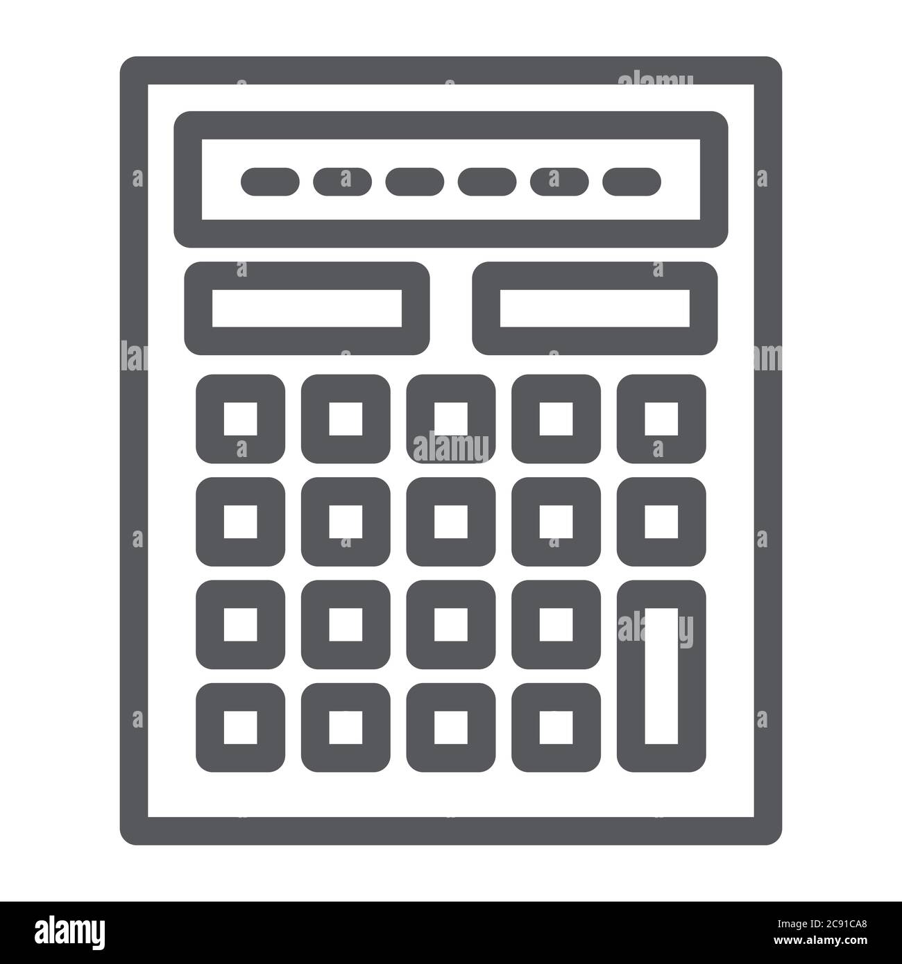 Calculator line icon, mathematics and accounting, calculate sign