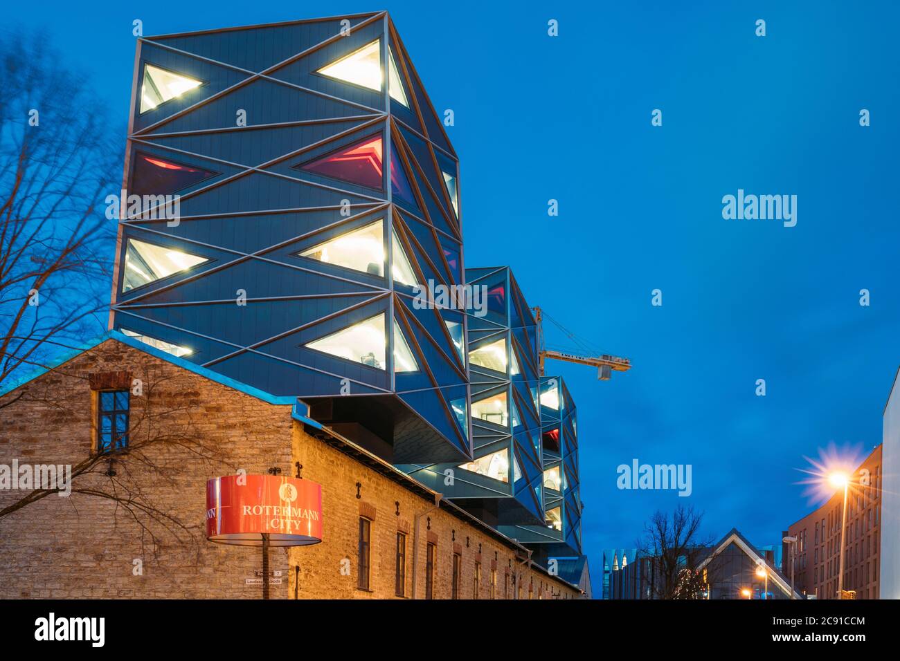 Tallinn, Estonia. View Of Historical Rotermann City In Evening ...