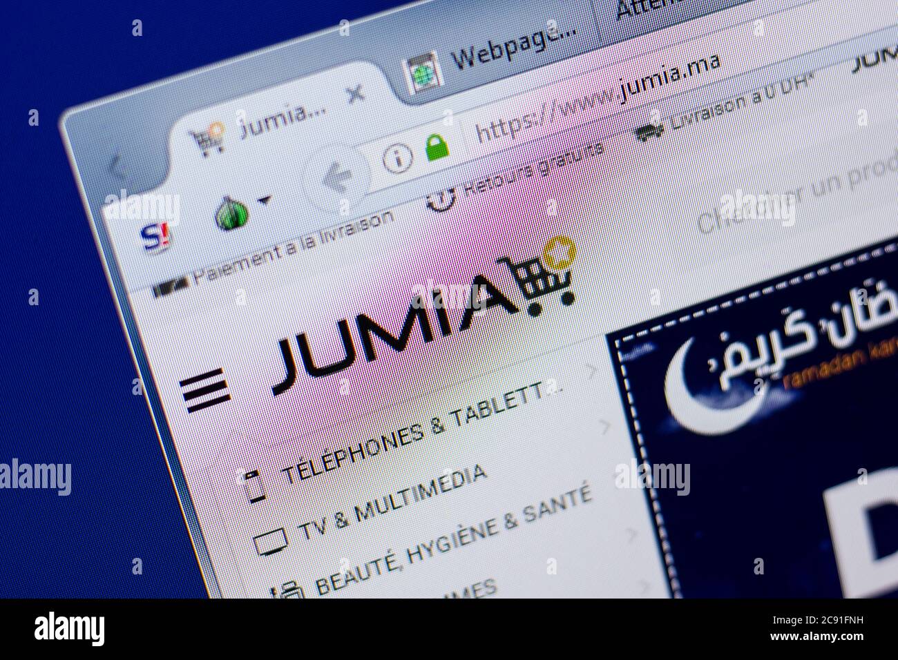 Ryazan, Russia June 17, 2018 Homepage of Jumia website on the