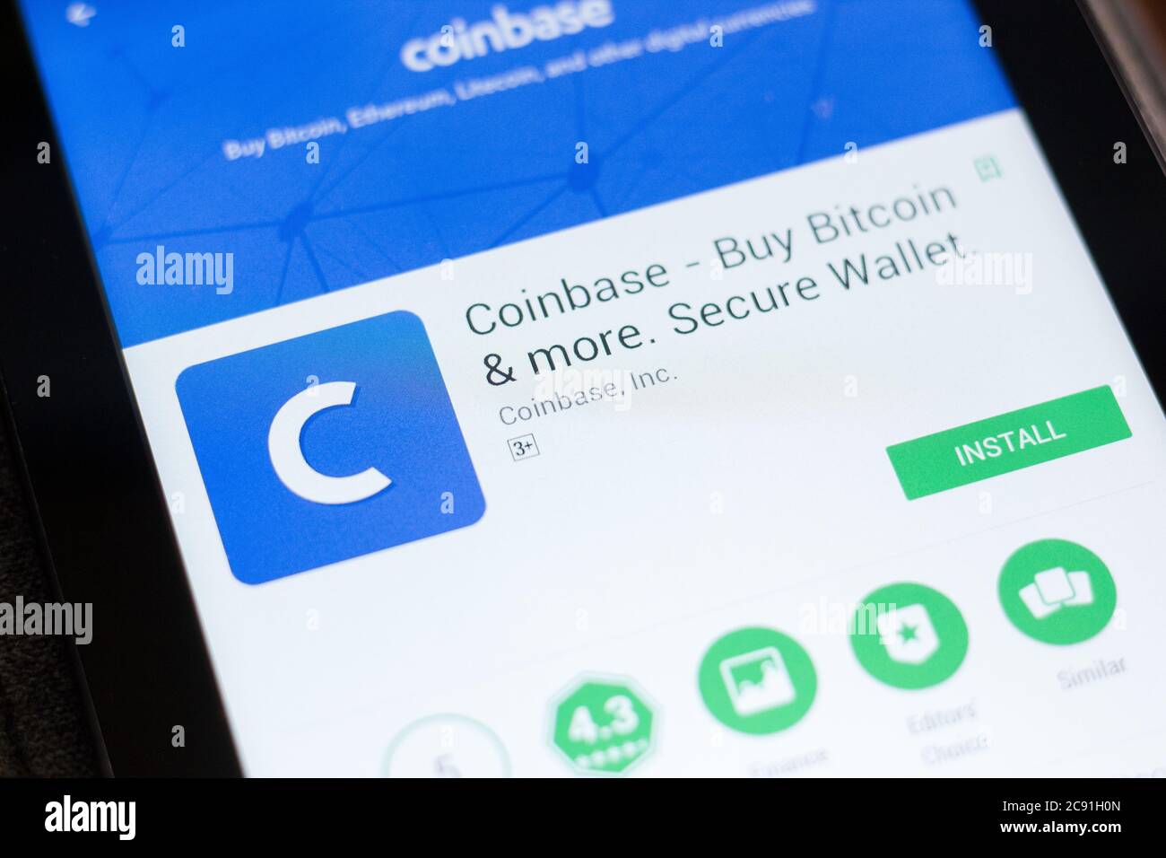 Ryazan, Russia - June 24, 2018: Coinbase - Buy Bitcoin and More, Secure  Wallet mobile app on the display of tablet PC Stock Photo - Alamy