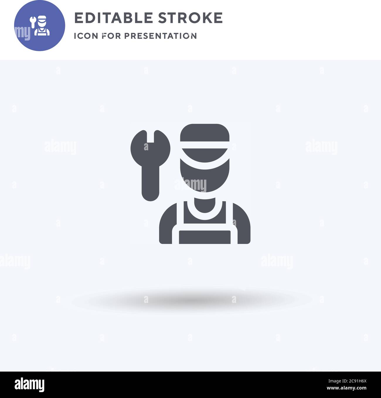 Plumber icon vector, filled flat sign, solid pictogram isolated on ...