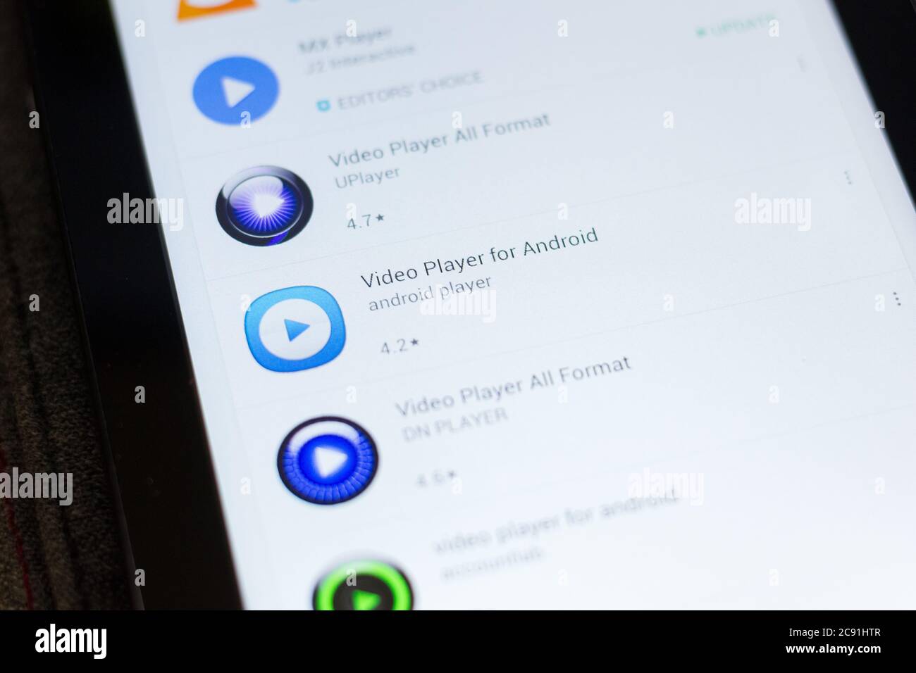 Ryazan Russia June 24 2018 Video Player For Android Icon On The List Of Mobile Apps Stock Photo Alamy