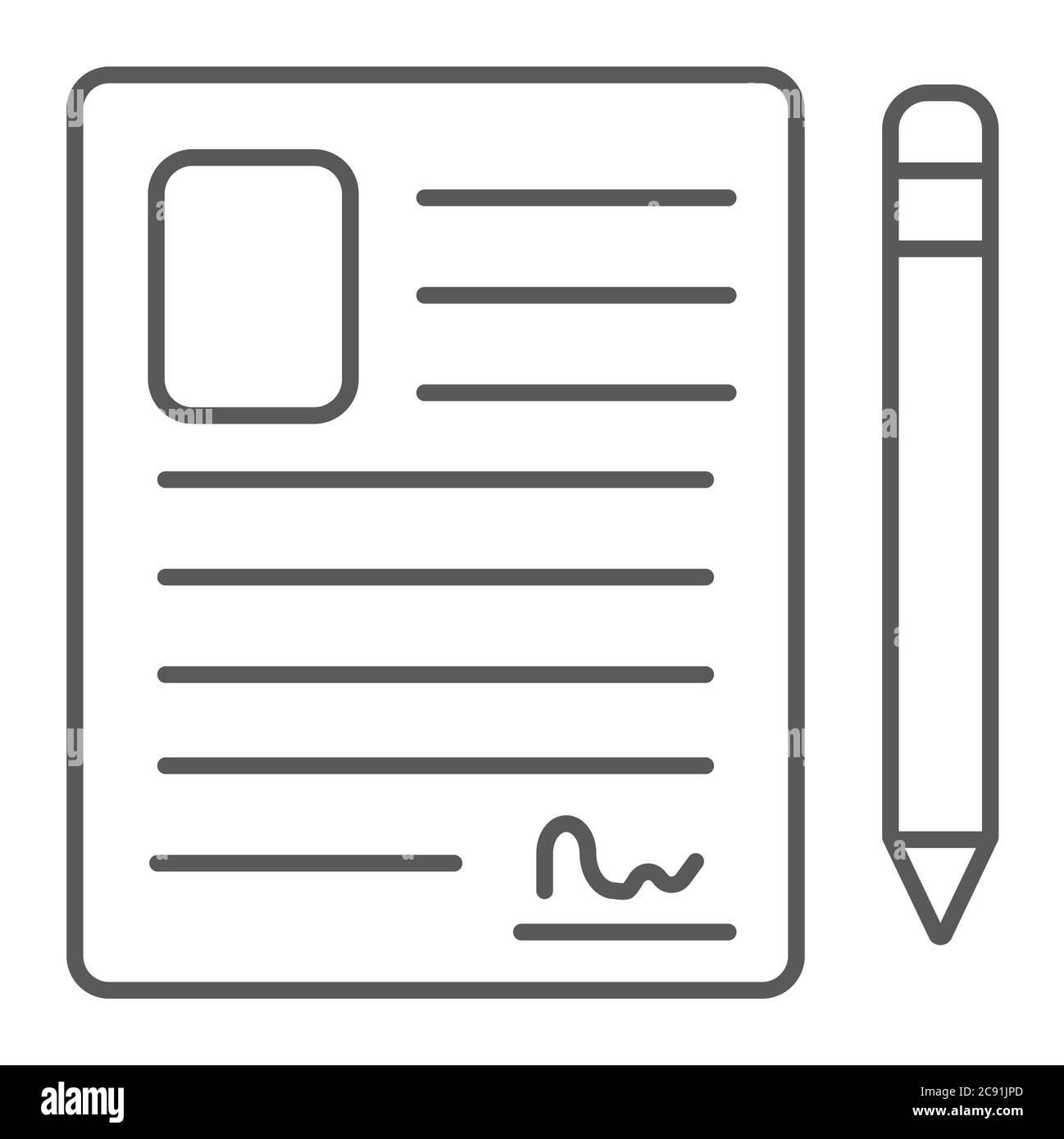 Contact form thin line icon, blank and register, document sign, vector  graphics, a linear pattern on a white background Stock Vector Image & Art -  Alamy