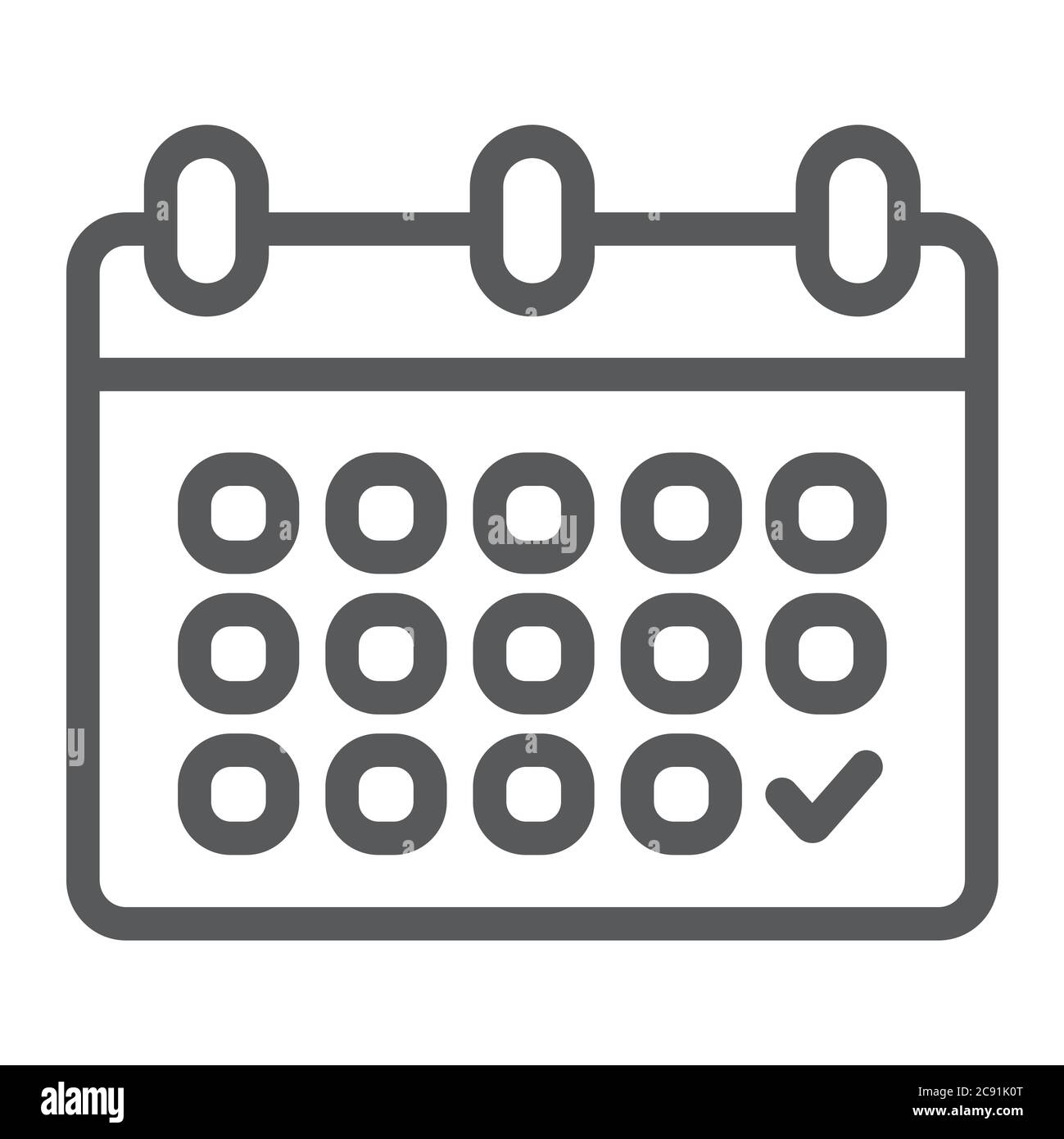 Calendar line icon, date and schedule, reminder sign, vector graphics