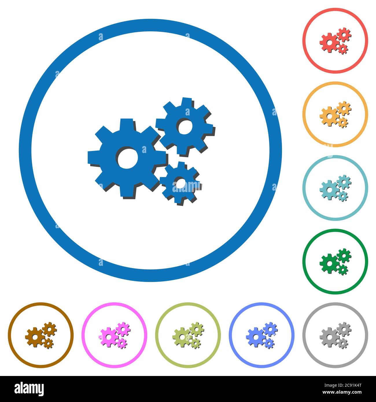 Collection gears on white background hi-res stock photography and ...