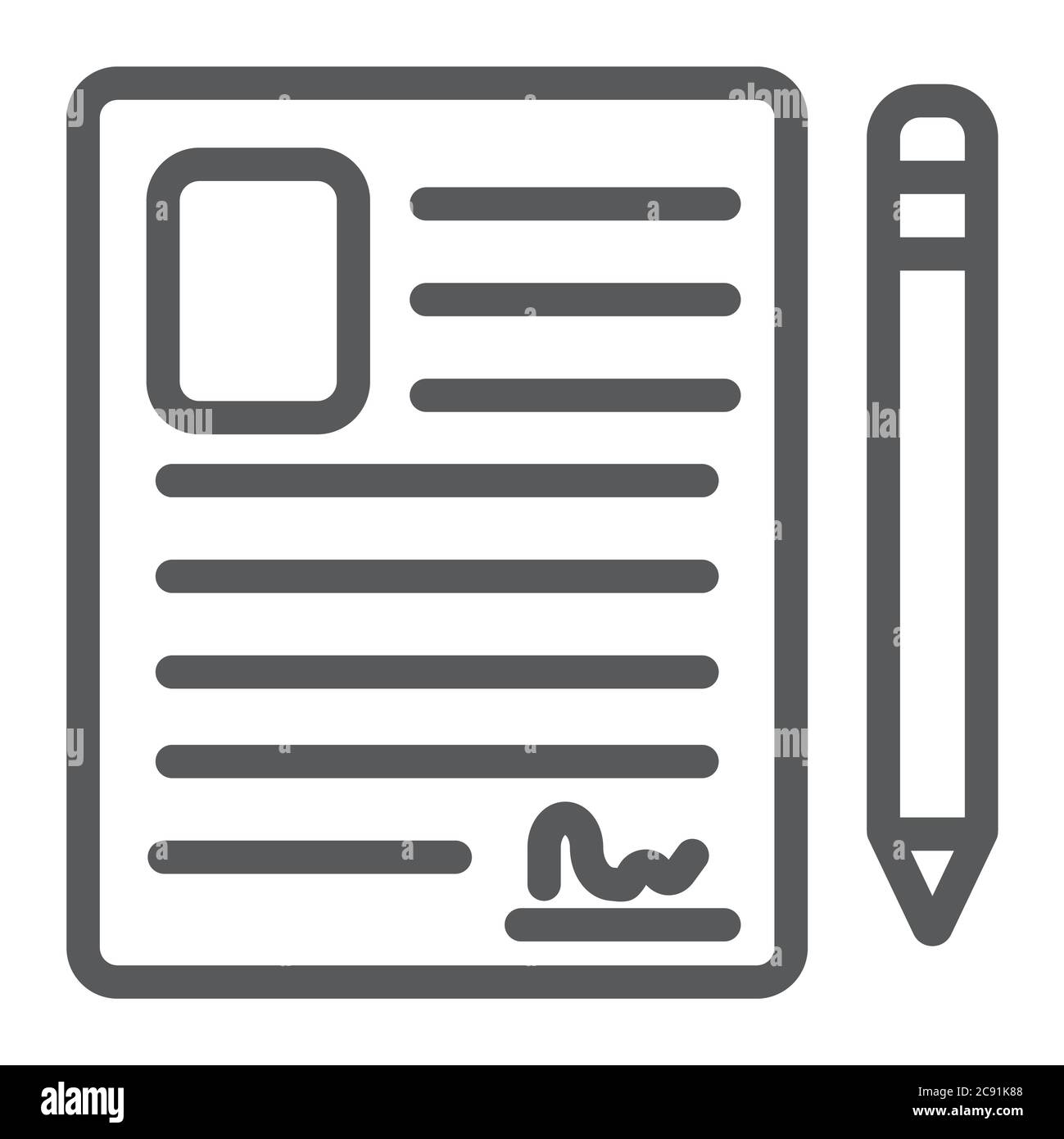Contact form line icon, blank and register, document sign, vector graphics,  a linear pattern on a white background Stock Vector Image & Art - Alamy