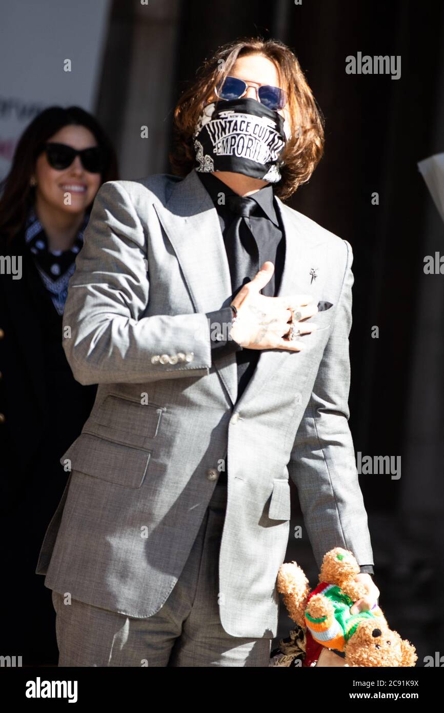 London UK July 28th 2020: Johnny Depp attends a libel trial against