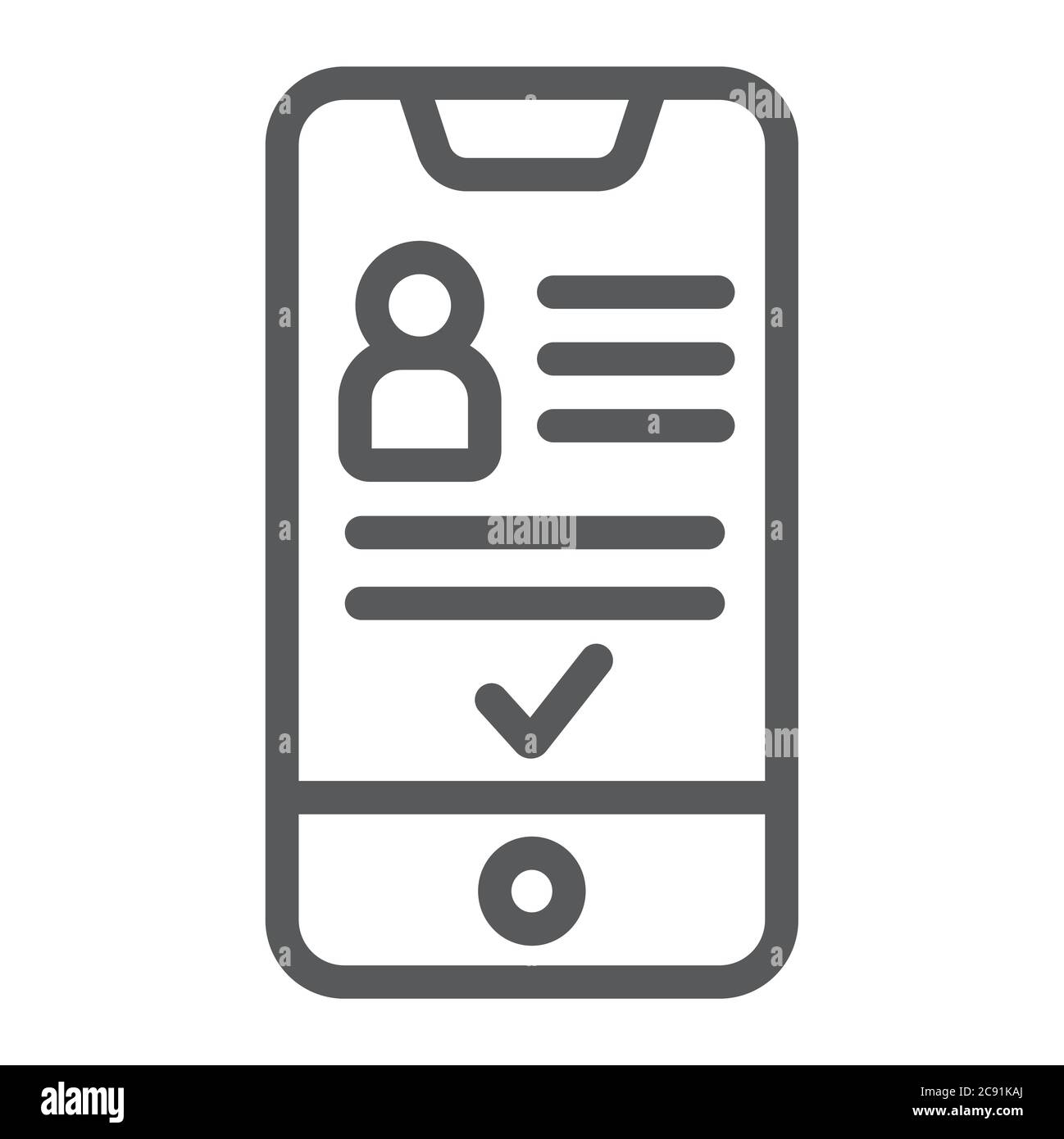 Add friend on smartphone line icon, phone and user, social account sign ...