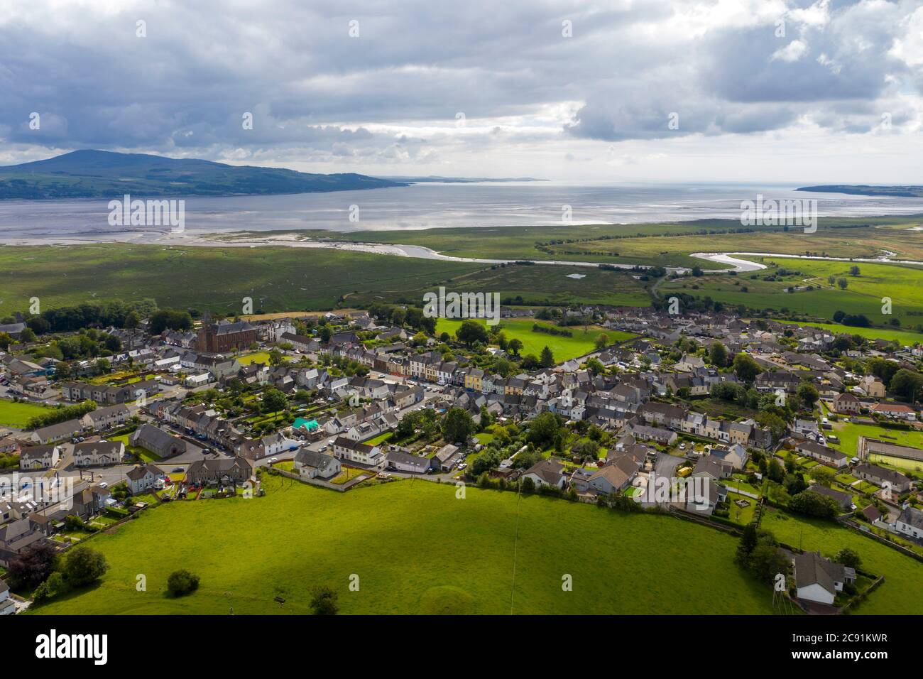 Aerial view of Wigtown, the river Bladnoch and Wigtown Bay