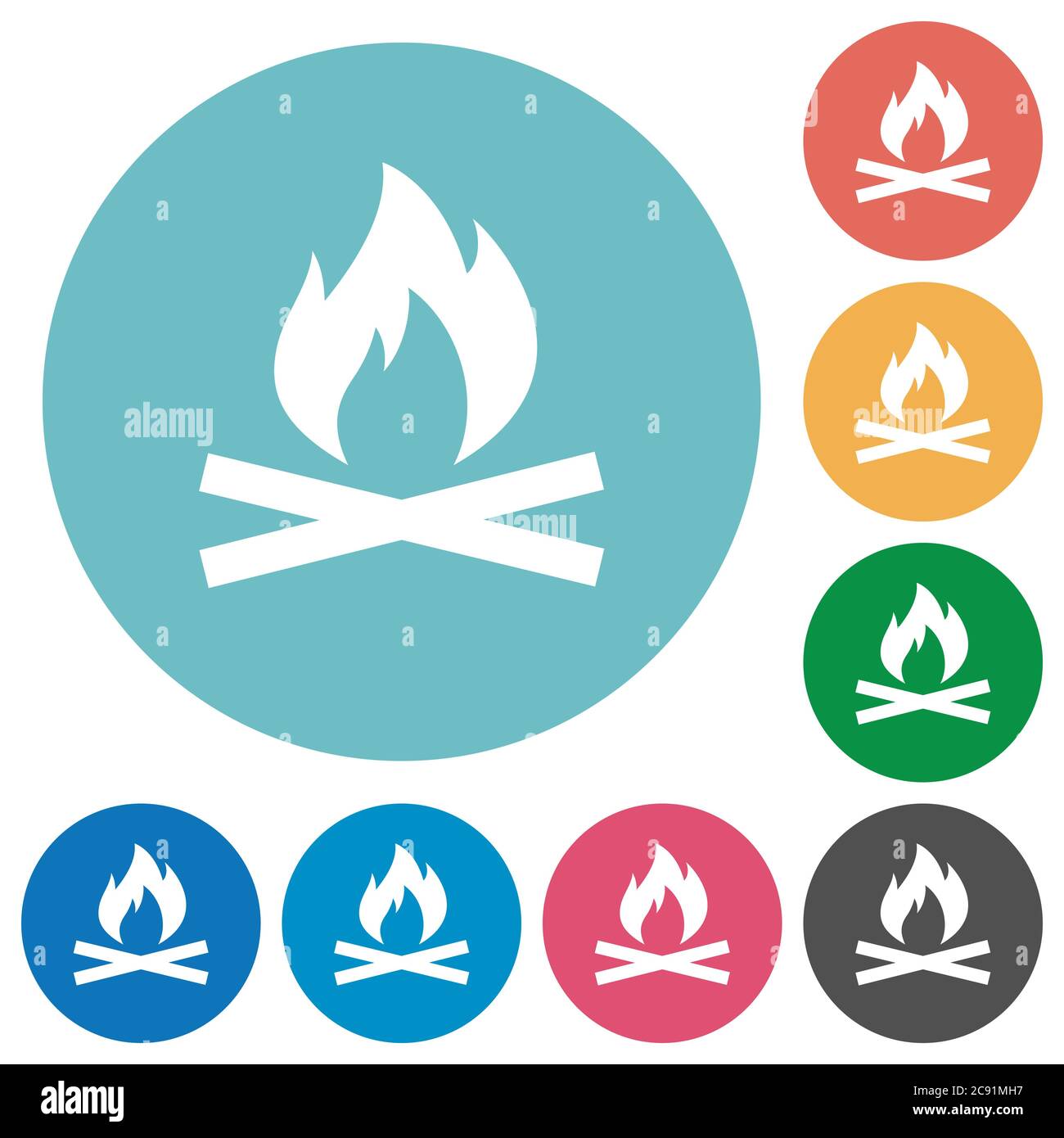 White flat fire icons hi-res stock photography and images - Alamy