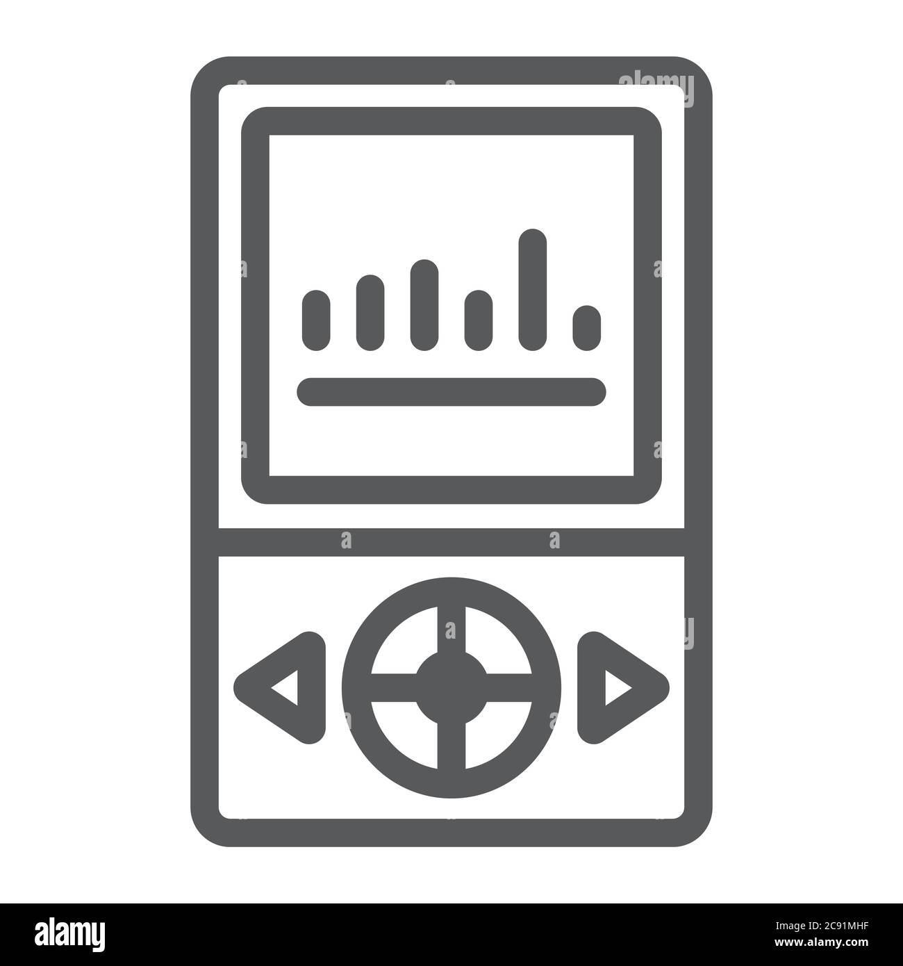 MP3 player line icon, musical and sound, music device sign, vector ...