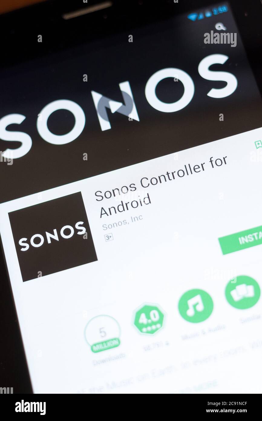 Ryazan, Russia - June 24, 2018: Sonos Controller for Android mobile app on  the display of tablet PC Stock Photo - Alamy