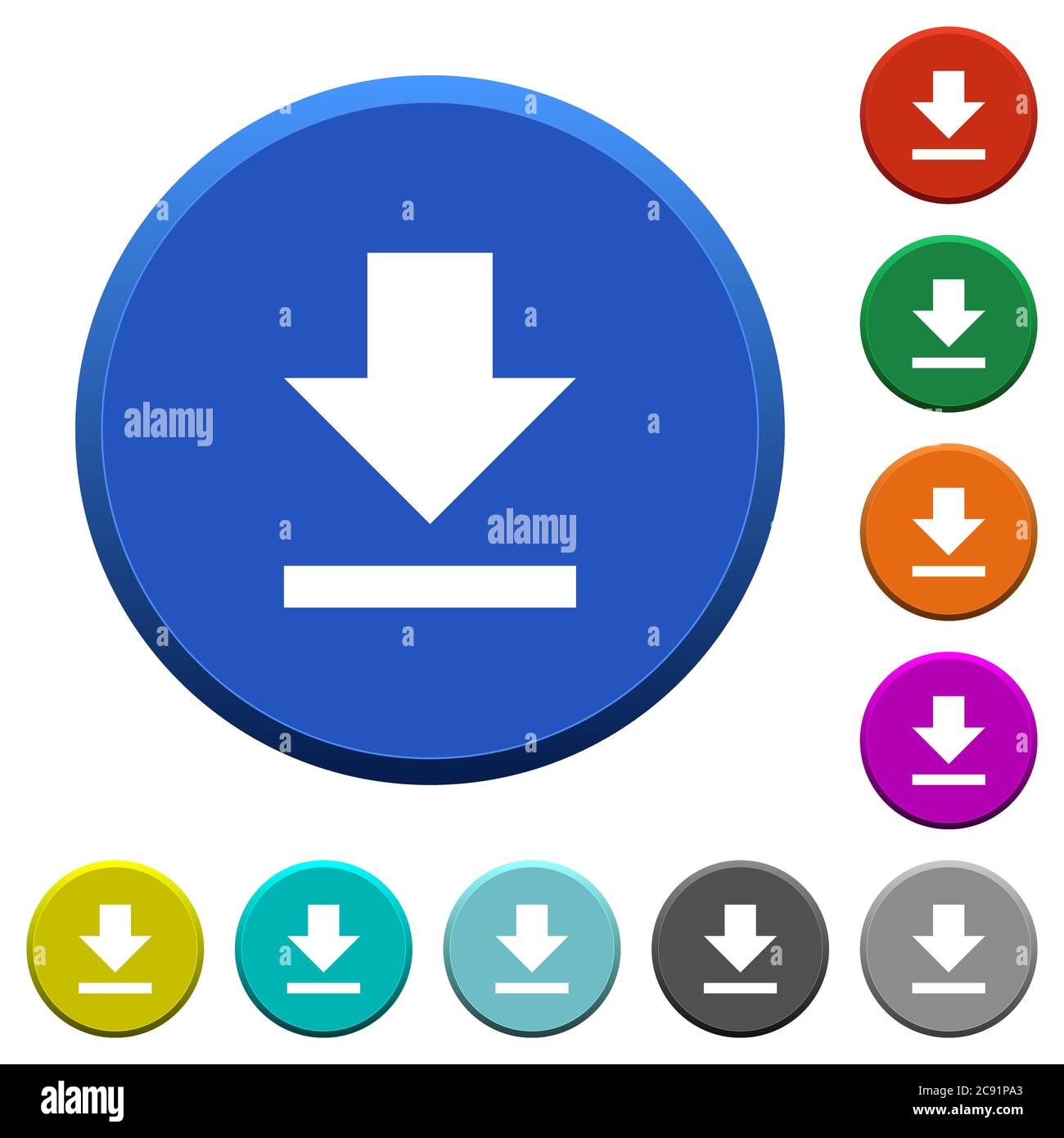 Download round color beveled buttons with smooth surfaces and flat ...