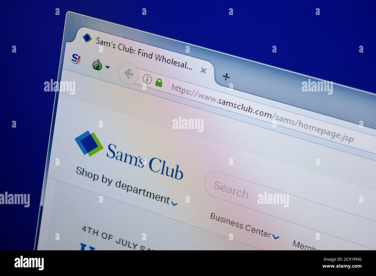 Ryazan, Russia - June 26, 2018: Homepage of SamsClub website on the display of PC. URL - SamsClub.com Stock Photo