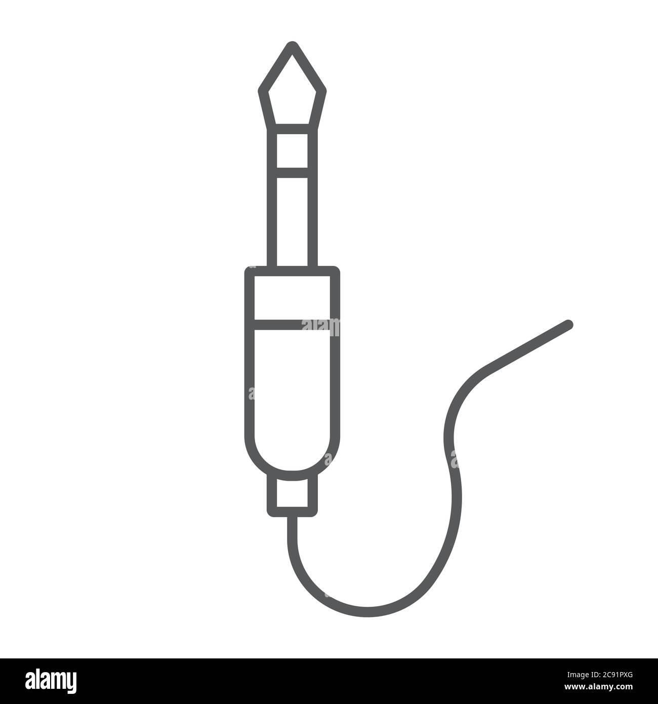 audio-jack-thin-line-icon-wire-and-equipment-jack-cable-sign-vector