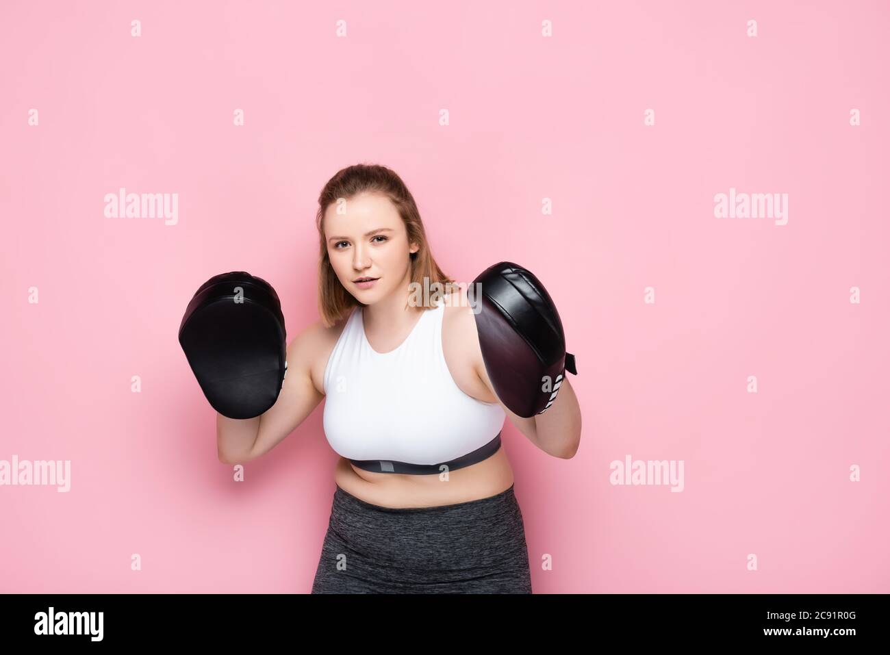 pink boxing pads