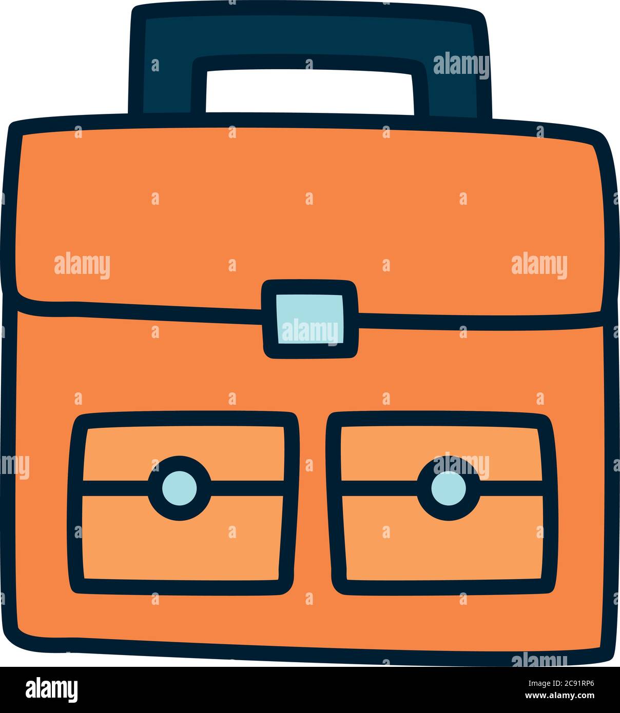 school briefcase icon over white background, fill and line style
