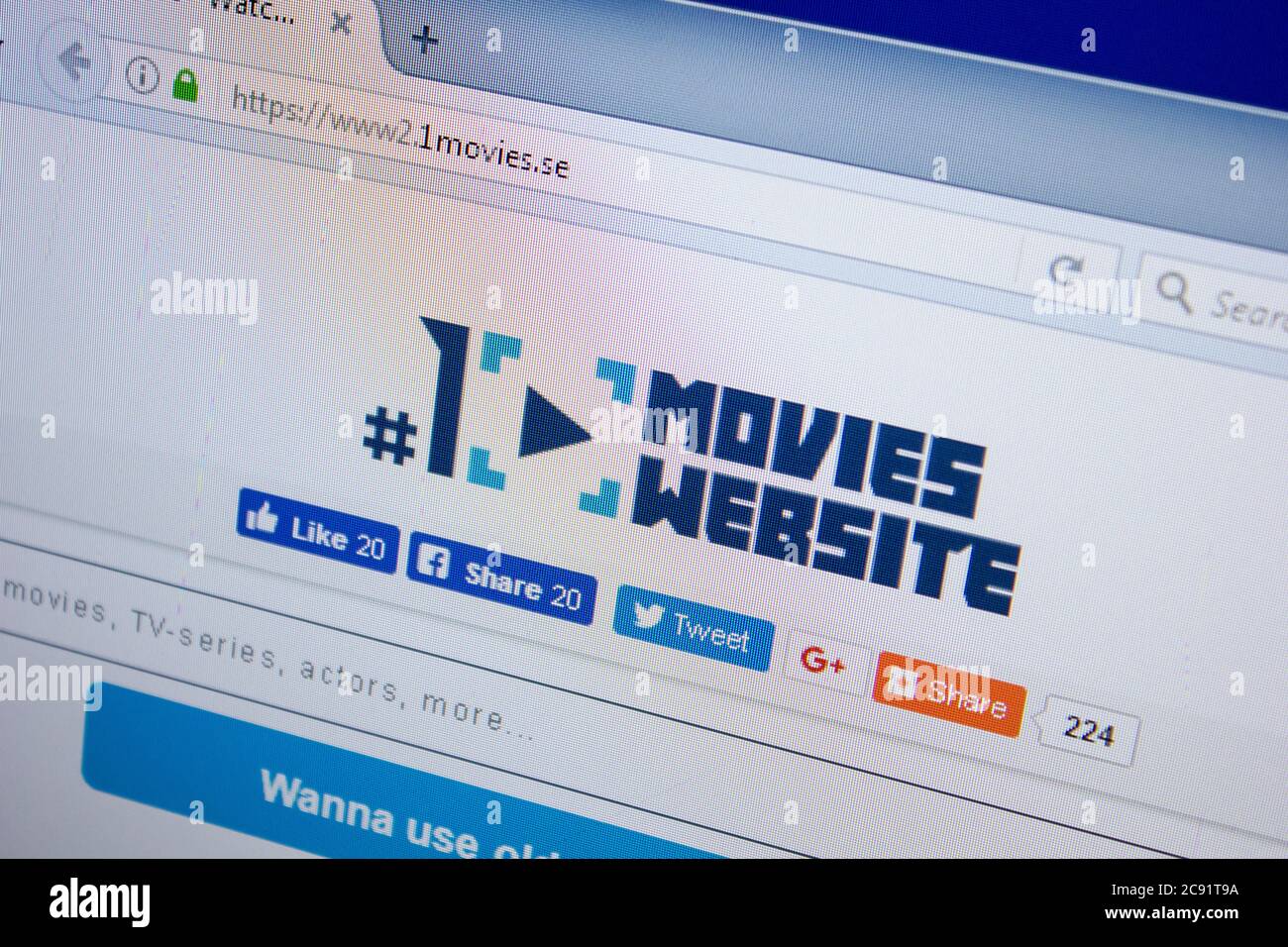 Ryazan, Russia June 26, 2018 Homepage of 1Movies website on the