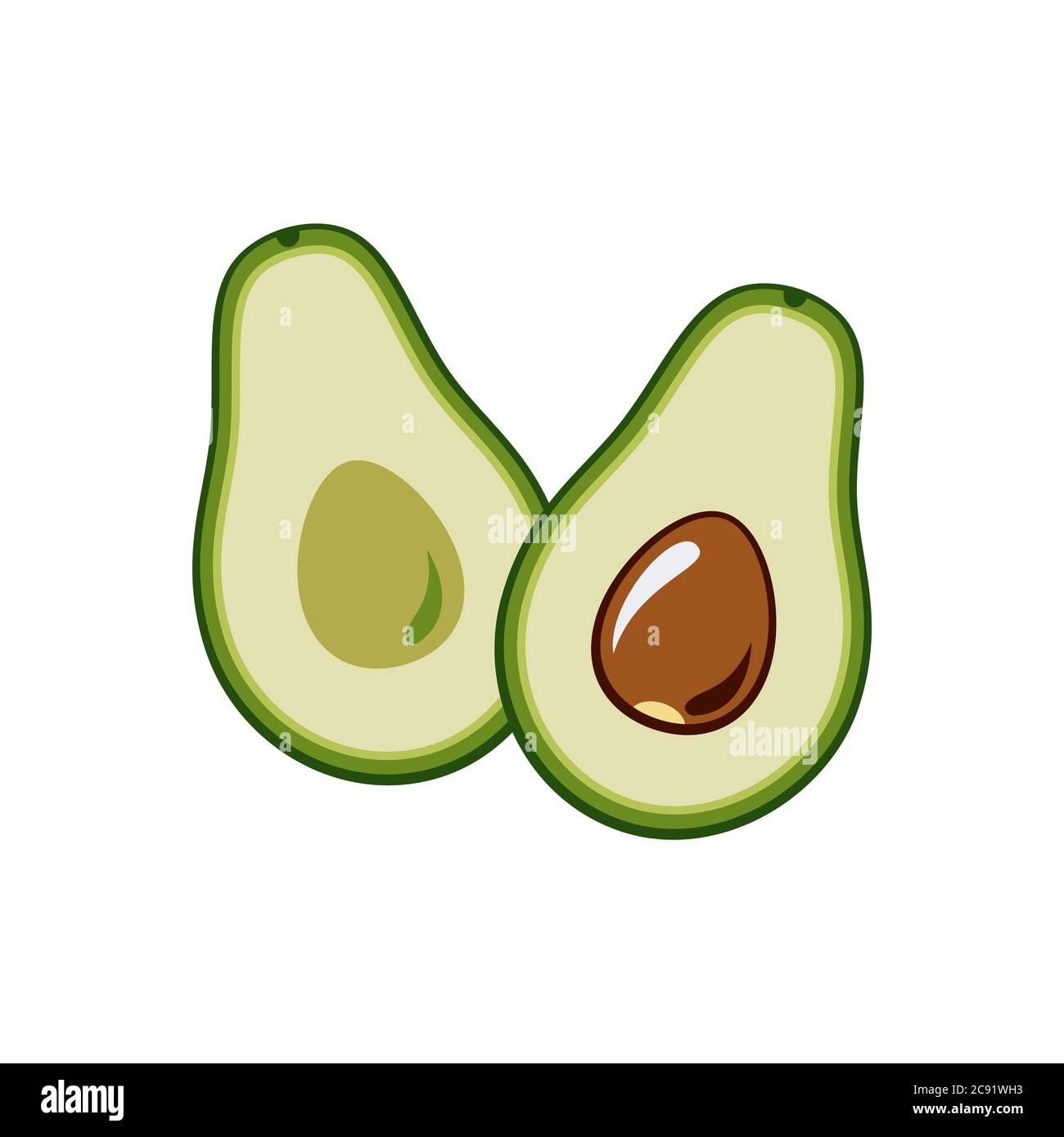 Cut Half Avocado Isolated Illustration High Resolution Stock Photography And Images Alamy