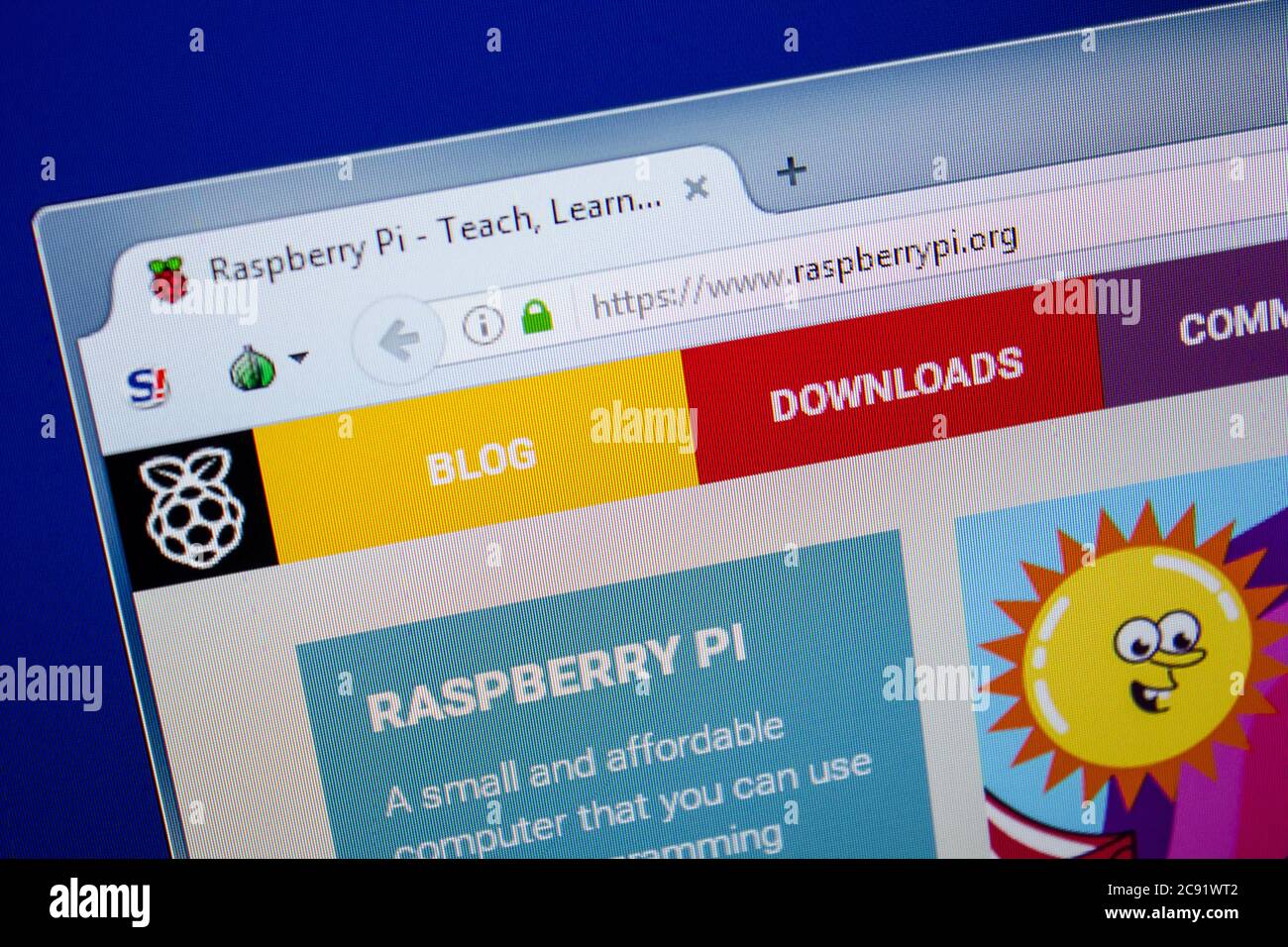 Ryazan, Russia - June 26, 2018: Homepage of RaspberryPI website on the ...