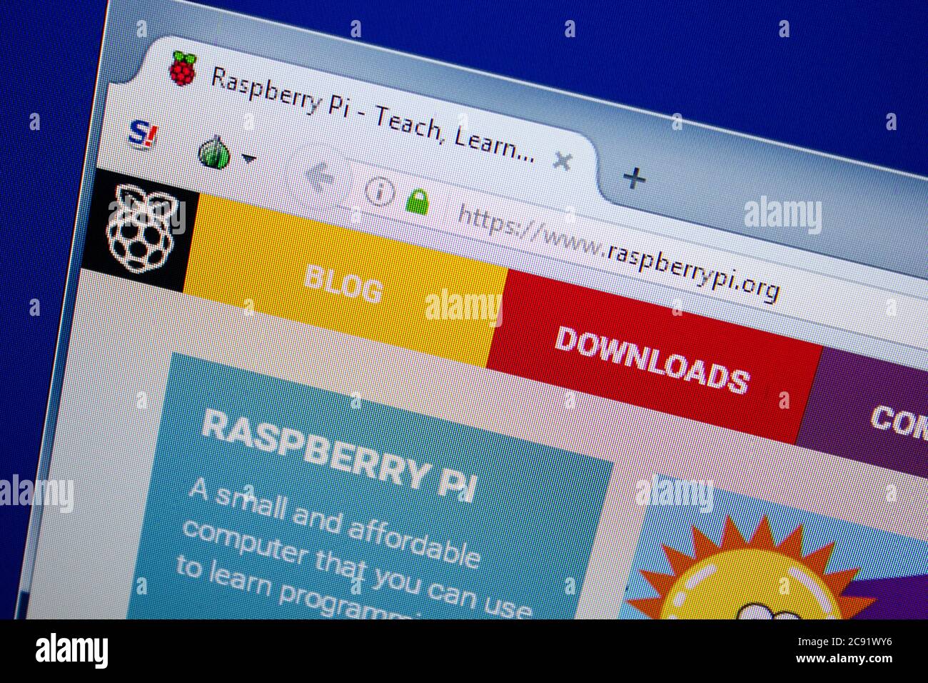 Ryazan, Russia - June 26, 2018: Homepage of RaspberryPI website on the ...