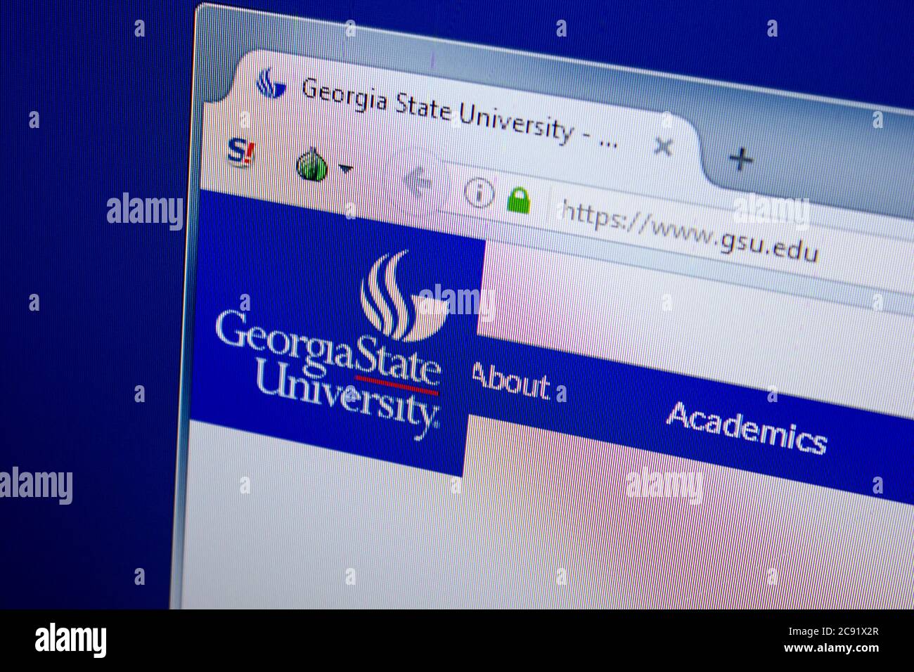 Ryazan, Russia June 26, 2018 Homepage of GSU website on the display