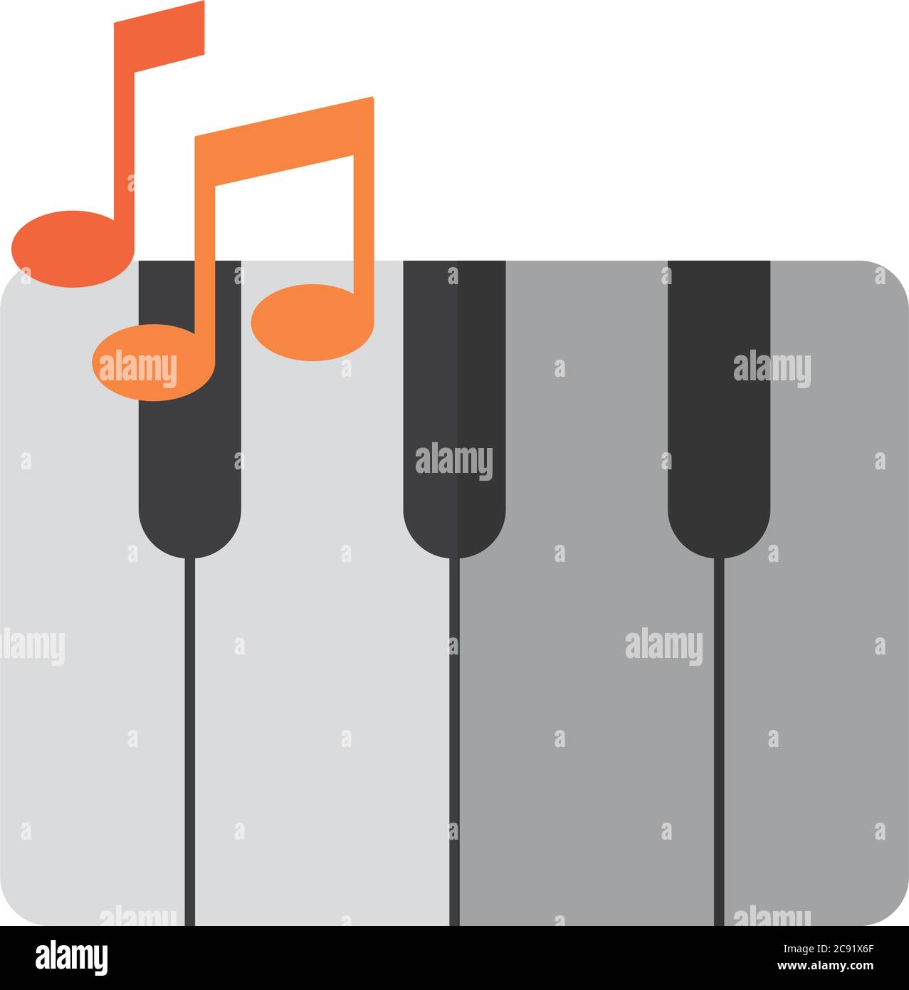 keyboard piano musical instrument flat icon with shadow vector ...