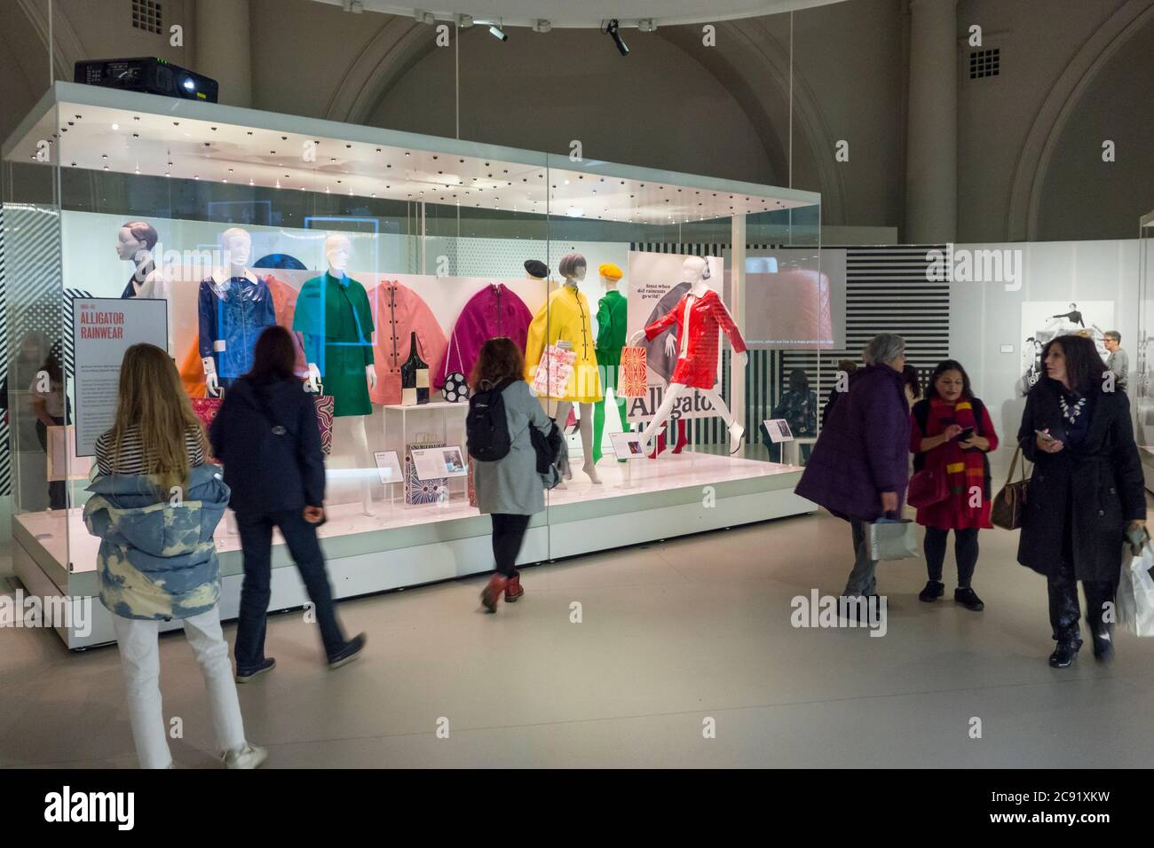 Mary Quant's fashion exhibition at V&A, London, UK Stock Photo