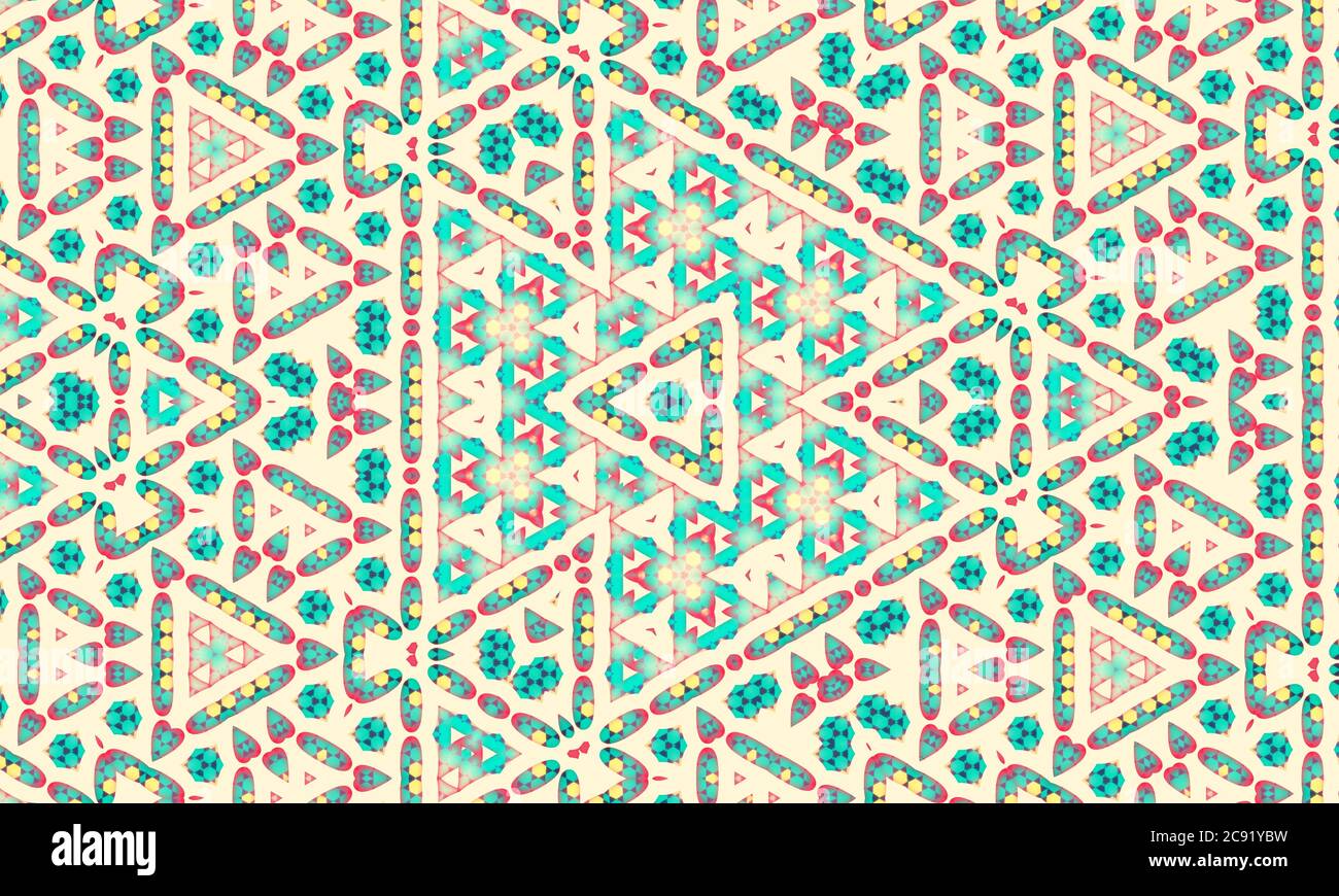 Colorful kaleidoscope patterned background for wallpapers Stock Photo