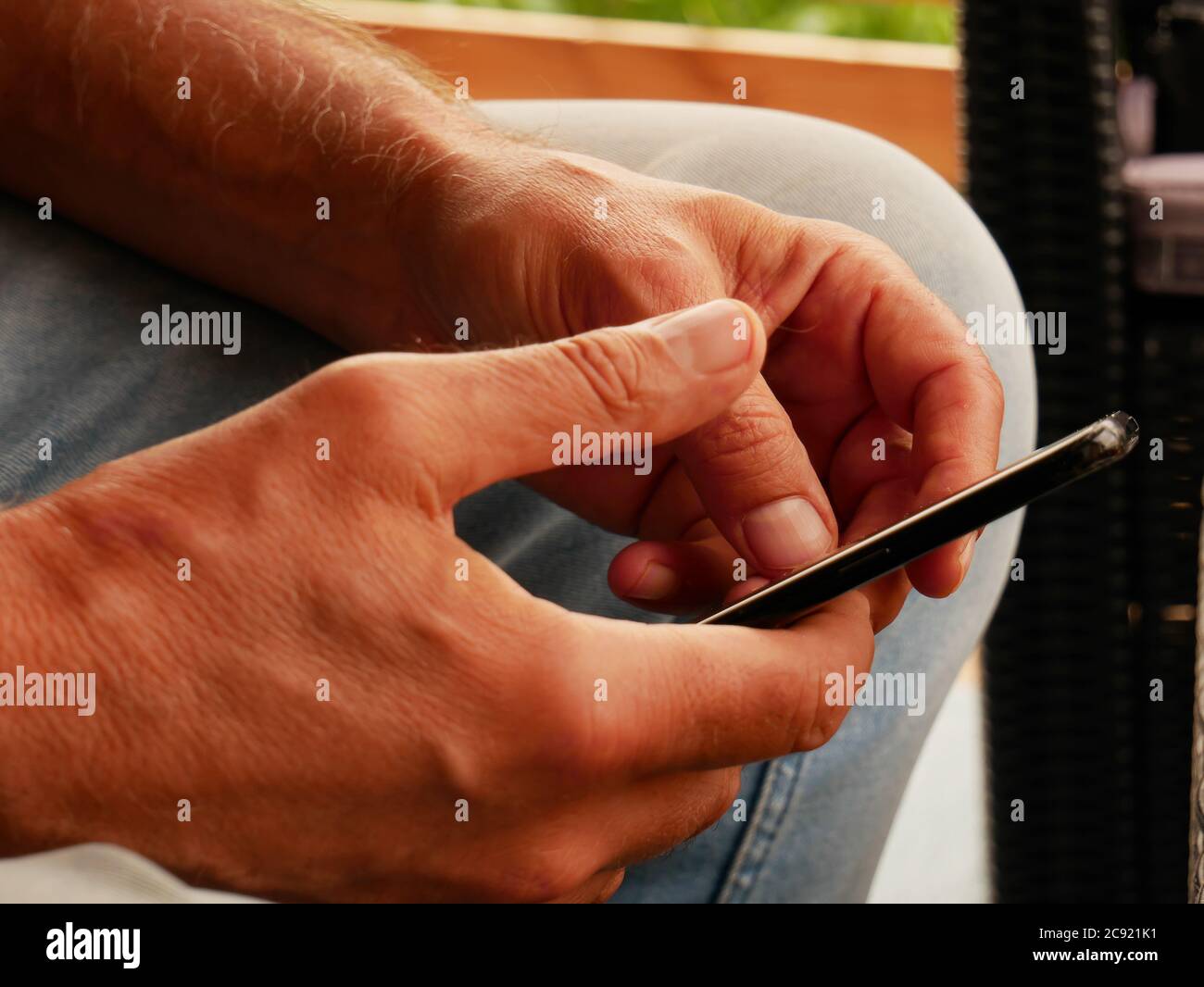 A photo that shows that technological devices with screens are part of everyday life Stock Photo
