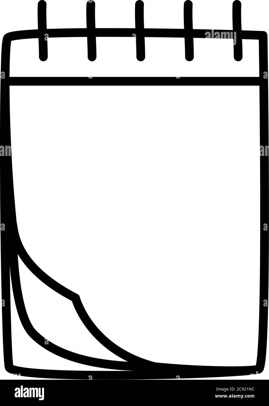 school notepad icon over white background, line style, vector ...