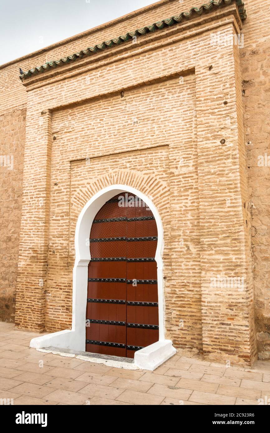 A Big Brown door in Marrakesh near the Koutoubia Stock Photo