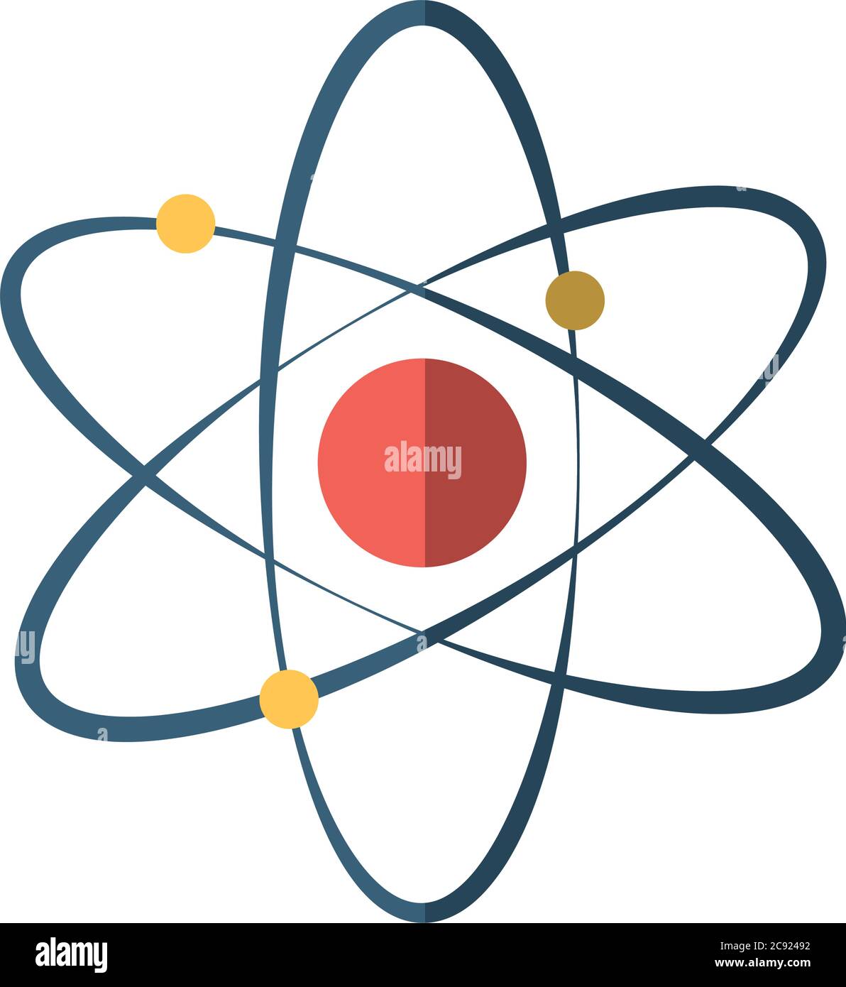 molecule atom science flat icon with shadow vector illustration Stock ...