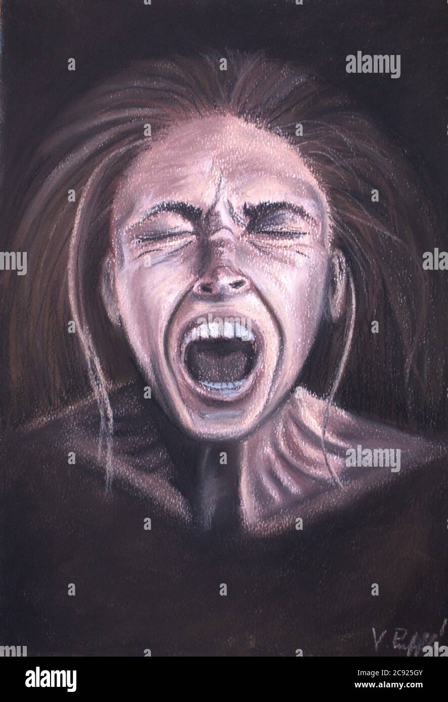 Screaming face painting hi-res stock photography and images - Alamy