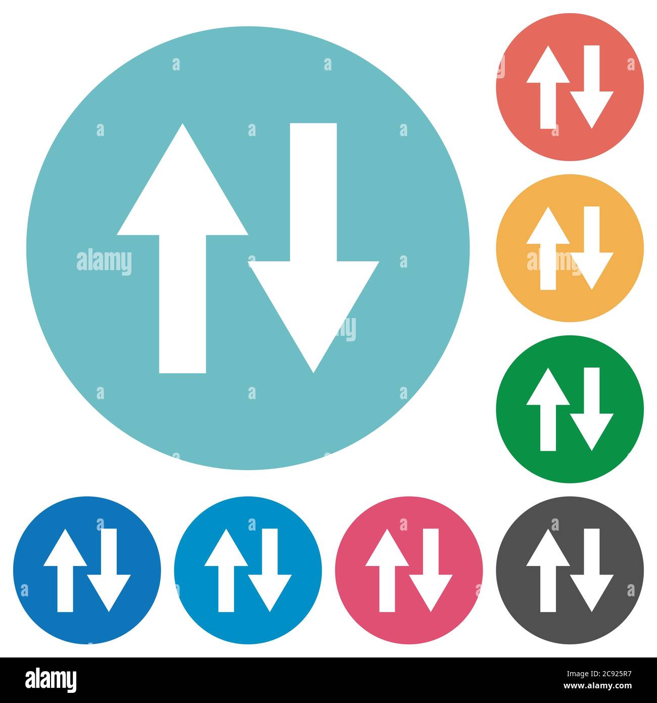 Data traffic flat white icons on round color backgrounds Stock Vector ...