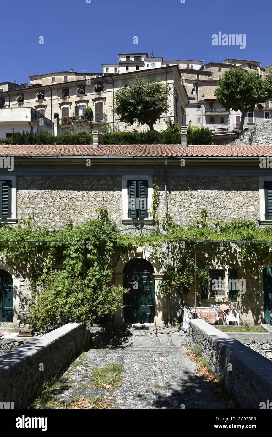 The facade of a house in the medieval village of San Donato Val di