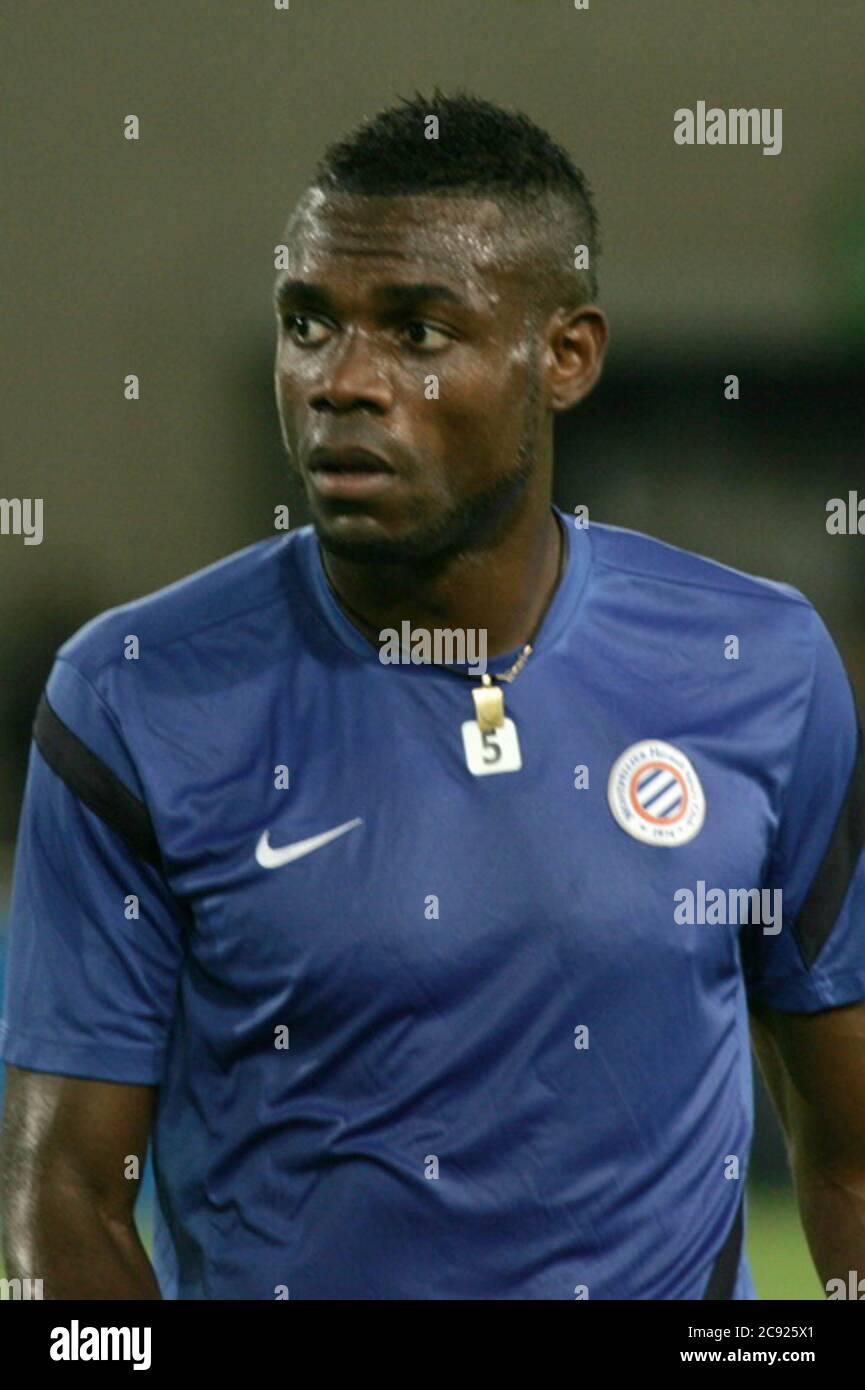 Henri Bedimo During the Champion League 2011 -  2012, Montpellier Herault  - FC Arsenal  on September 18 2012 in   Stade de la Mosson ,Montpellier - Photo Laurent Lairys / DPPI Stock Photo