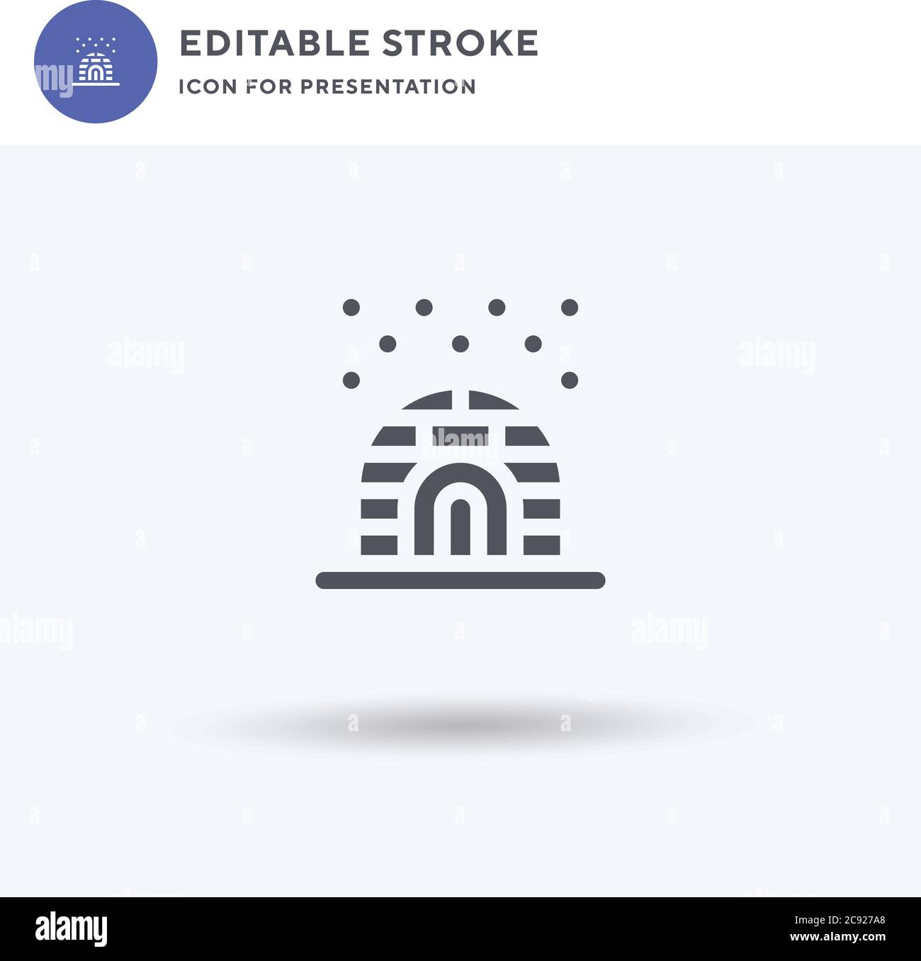Igloo icon vector, filled flat sign, solid pictogram isolated on white, logo illustration. Igloo icon for presentation. Stock Vector