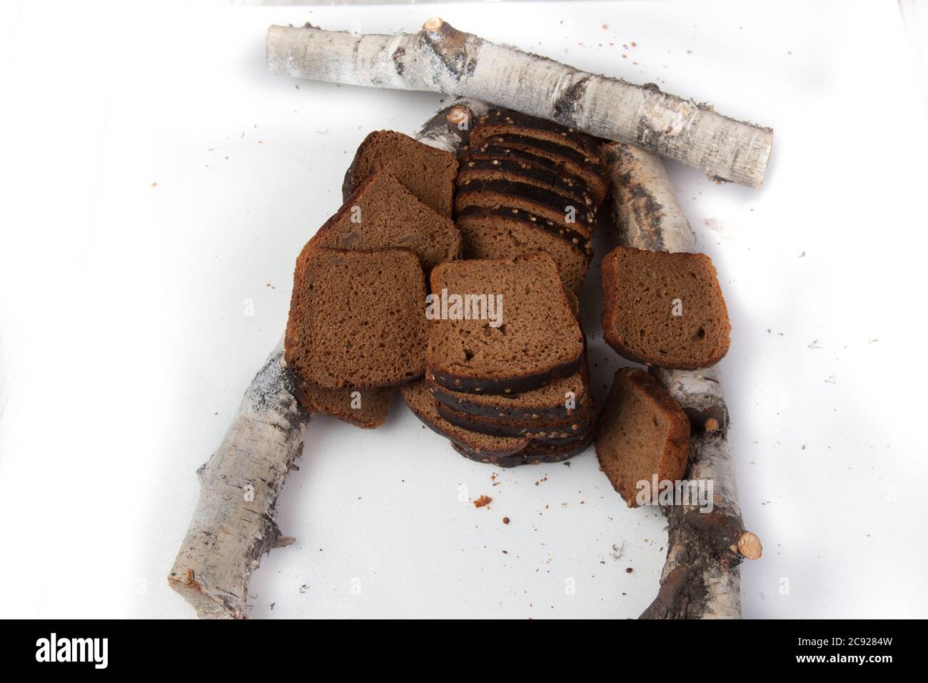 Fresh brown bread slice isolated on white background Stock Photo - Alamy