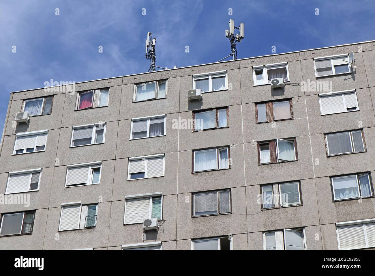 Old high apartment building in Debrecen city, Hungary Stock Photo Alamy