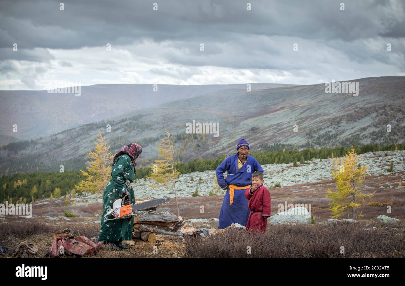 Mongolian family in nature hi-res stock photography and images - Alamy