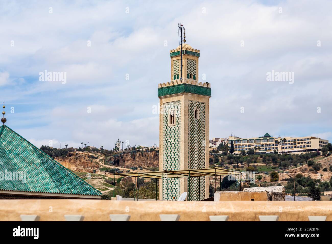 Morocco tower rooftops in fes hi-res stock photography and images - Alamy