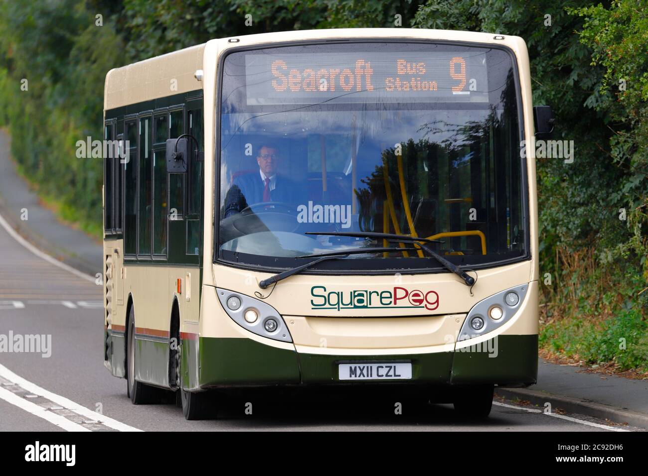 An Alexander Dennis Enviro bus currently in use by Square Bus running the Number 9 service Stock Photo
