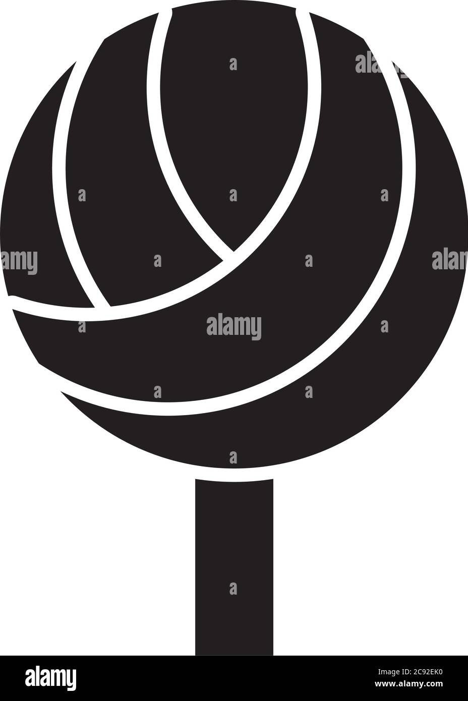 round shaped tree silhouette style icon design, Nature plant season ...