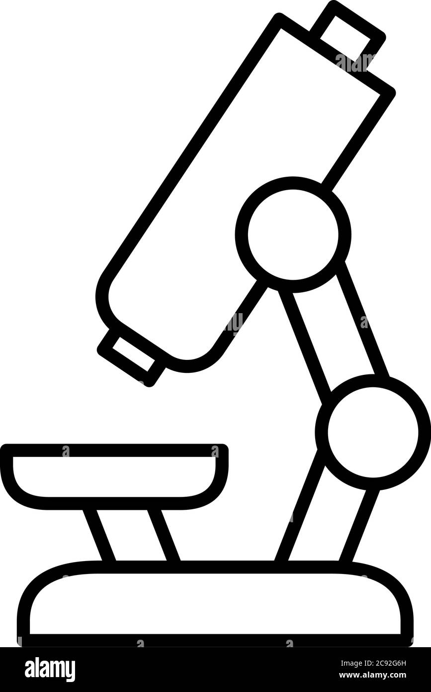 Microscope line style icon design, Chemistry science laboratory ...