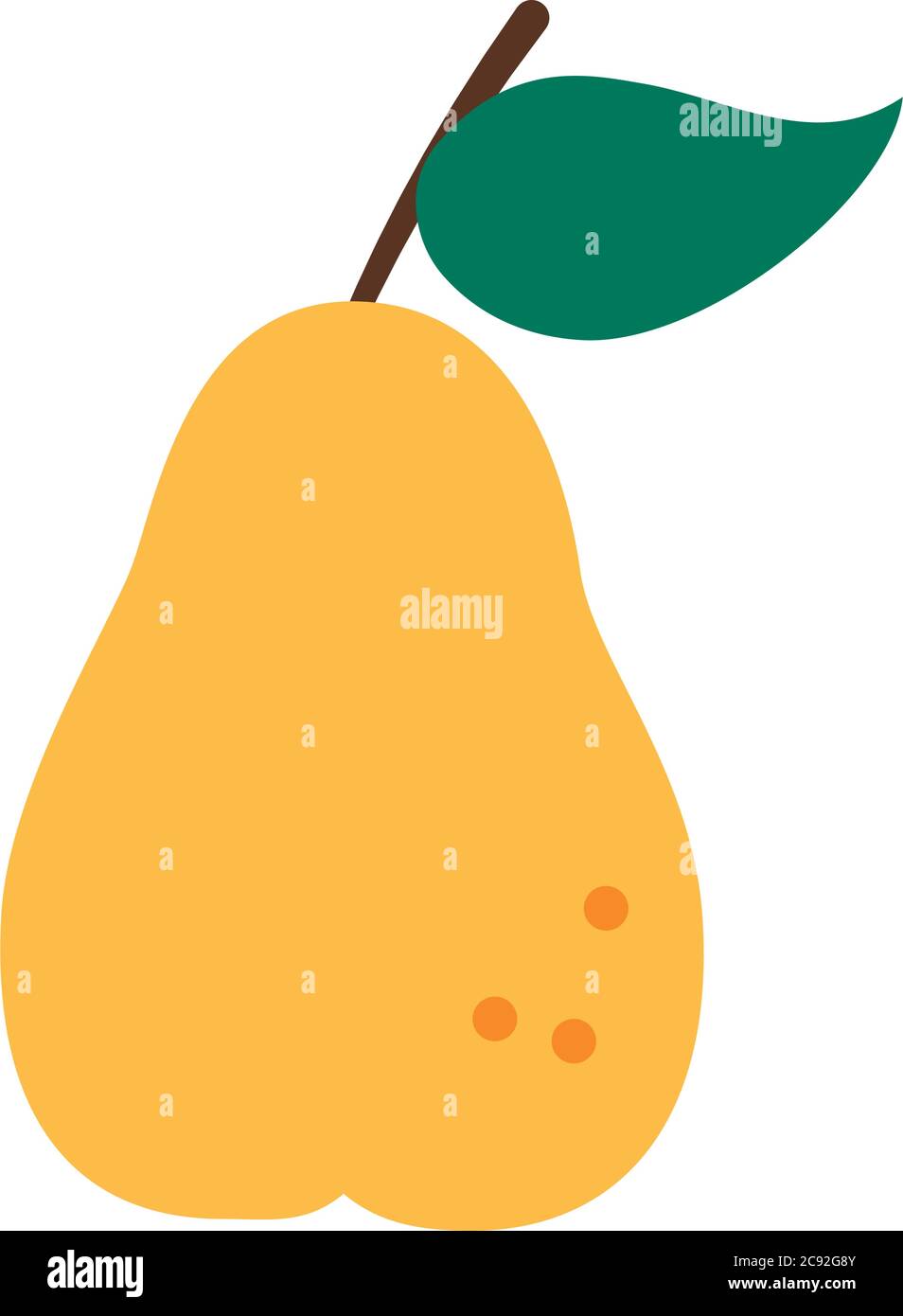 pear fruit icon over white background, flat style, vector illustration ...