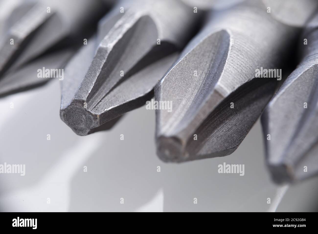Variety of screwdriver bits for screwing in self tapping screws. Tool