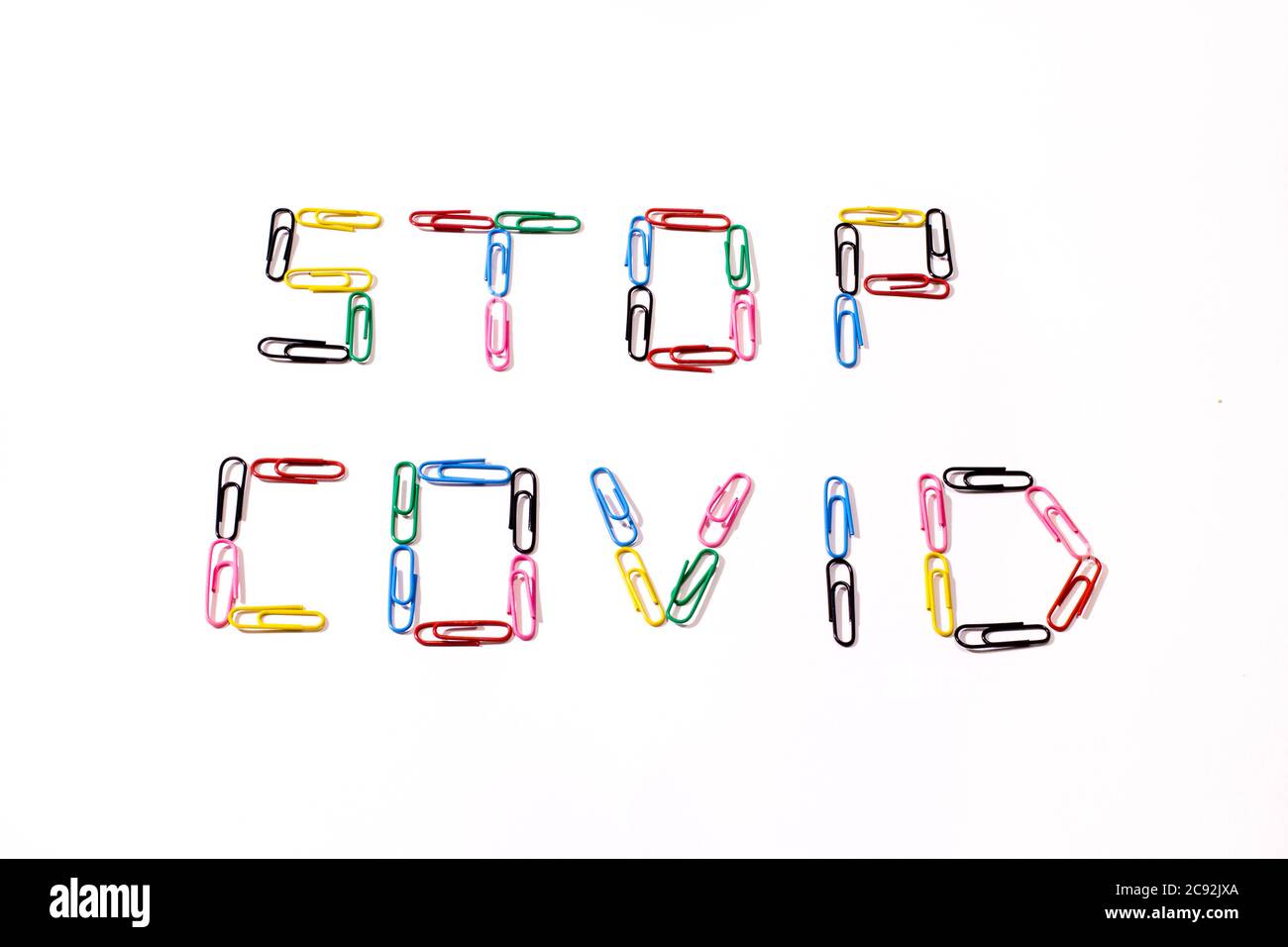 Stop COVID-19. Light background about coronavirus. Stock Photo