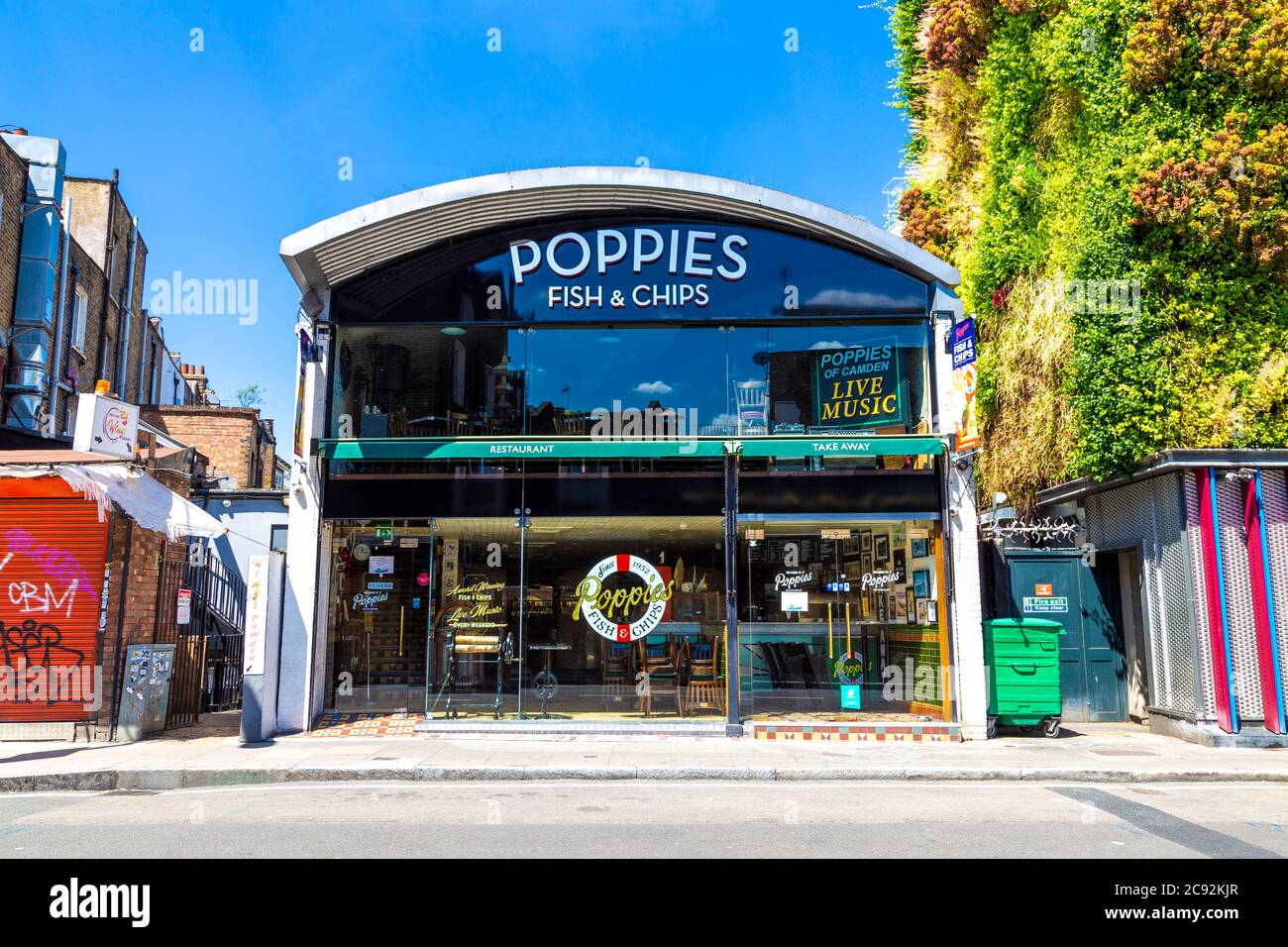 Exterior of Poppies Fish & Chips in Camden, London, UK Stock Photo