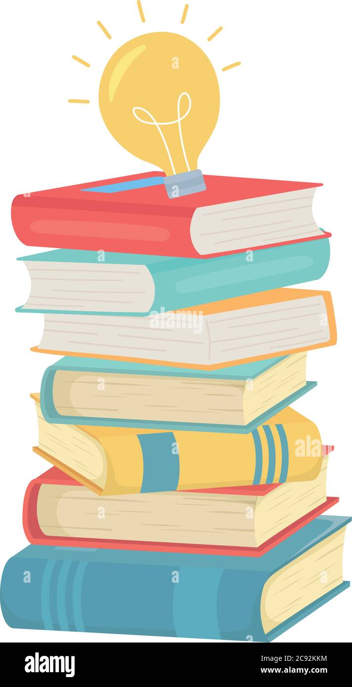 back to school, books and light bulb education cartoon vector illustration  Stock Vector Image & Art - Alamy